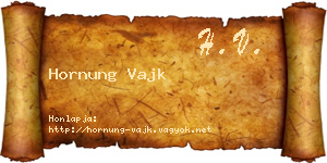 Hornung Vajk névjegykártya